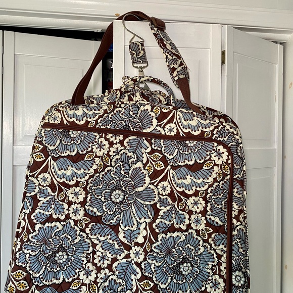 Vera Bradley Travel Garment Bag in the retired pattern known as "Slate Blooms". - Picture 3 of 9